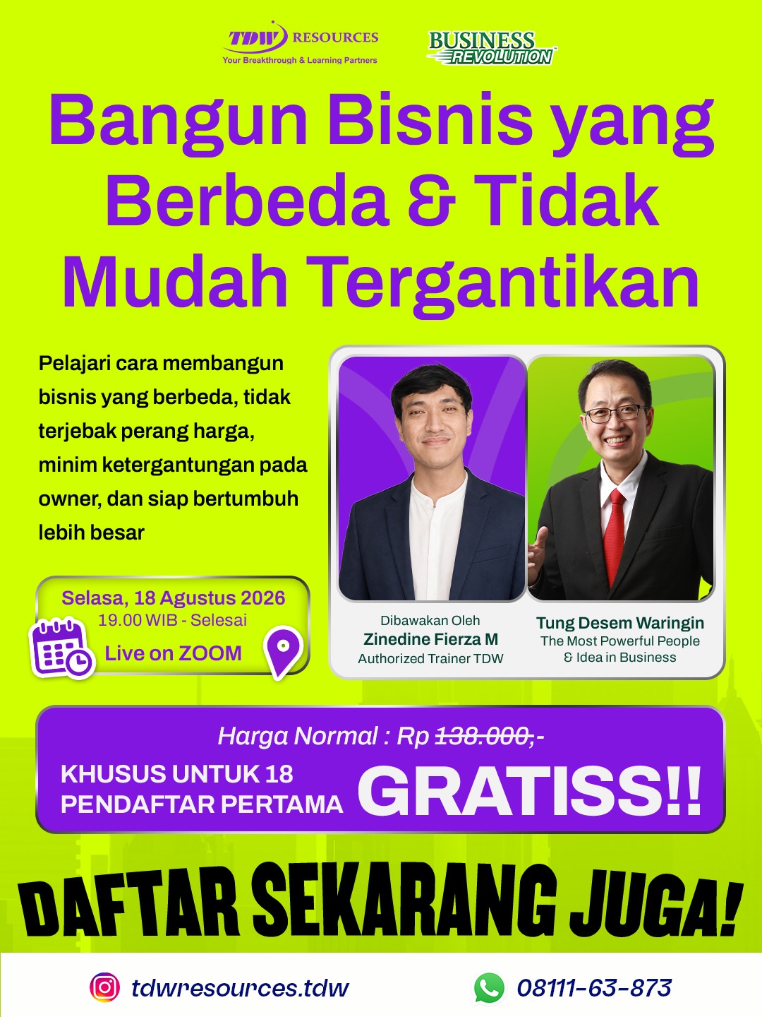BANGUN BISNS YANG BERBEDA & TIDAK MUDAH TERGANTIKAN